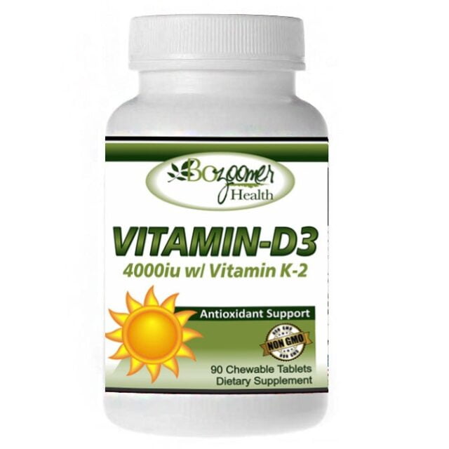Vitamin D-3 with Vitamin K-2 – 4000iu / 90/180 Chewable Tablets